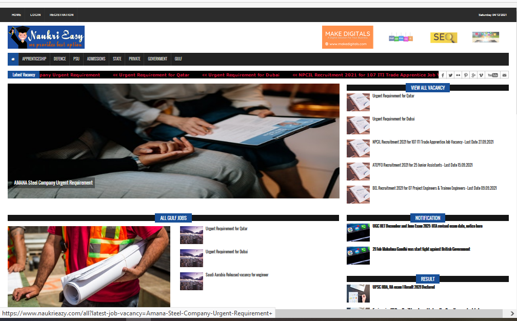 Naukri-Eazy-website
